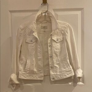 LOFT White Jean Jacket Classic Trucker Style